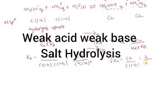 Hydrolysis of salt of weak acid and weak base I Ionic Equilibrium I Particles Academy