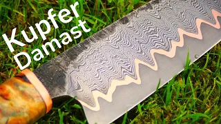 Mein erster Kupferdamast / CuMai kitchen knife ~ Knife making