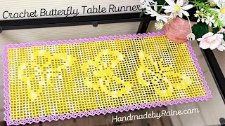 How to crochet Butterfly Table Runner 🦋