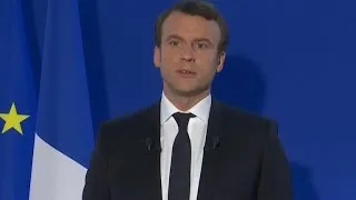 Emmanuel Macron delivers speech after French election results