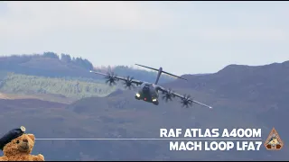 Impressive RAF Atlas A400M Flying Low Level Through the Mach Loop LFA7 #wow