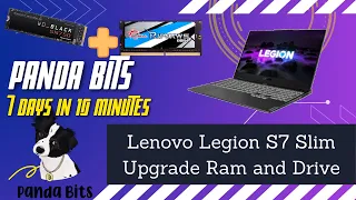 Lenovo Legion Slim S7 Upgrade Ram and Hard Drive SSD NVME