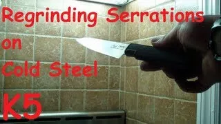 Regrinding Serrations on Cold Steel K5 Kitchen Knife