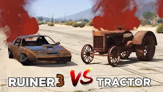 GTA 5 Online : Ruiner 3 VS Tractor! Which is best?