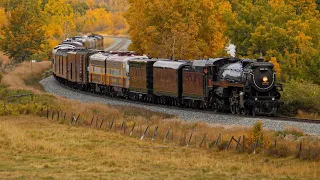 CHASING CP 2816 (The Empress) Steam Engine On the CP Aldersyde Sub w/SP 4449 Tender, FP9A's & MORE!!