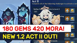 NEW 1.2 Event ACT 2 IS OUT! 180 FREE Gems & 420K MORA! Under 40 Mins! | Genshin Impact