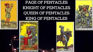 PAGE, KNIGHT, QUEEN AND KING OF PENTACLES - HOW TO READ MINOR ARCANA CARD - LEARN TAROT IN HINDI