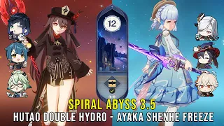 C1 Hutao Double Hydro and C0 Ayaka Shenhe Freeze - Genshin Impact Abyss 3.5 - Floor 12 9 Stars