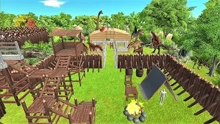 Dinosaur camping Part 5. Build a sturdy camp base! | Animal Revolt Battle Simulator