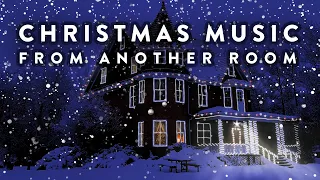 Christmas Music From Another Room - Relaxing Snow and Christmas Lights Ambience