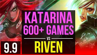 KATARINA vs RIVEN (TOP) | 600+ games, 2 early solo kills, KDA 8/4/12 | BR Grandmaster | v9.9