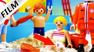 Playmobil Film deutsch | GLASSCHERBE im Fuß | Schwimmbad Unfall | Aquapark Kinderserie Familie Vogel