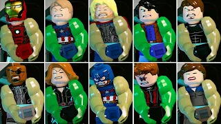 Все персонажи AOU и Big Fig Hulk выполняют трансформацию Брюса Баннера в LEGO Marvel's Avengers