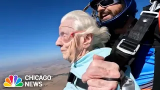 104-Year-Old Chicagoan defies odds, becomes world's oldest tandem skydiver