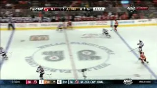Marek Zidlicky nice tuck in goal 1-0 NJ Devils vs Philadelphia Flyers 9/24/13 NHL Hockey