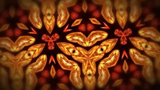 Kaleidoscope video with electronic dance track, electronica music with kaleidoscope video graphics