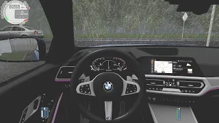 City Car Driving || 2020 BMW 320d G20 Driving in the Rain || Logitech Wheel