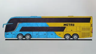 How to draw a Metro Bus