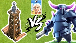 Hidden Tesla VS P.E.K.K.A + Healers | Clash of Clans COC