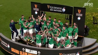 Johnny Sexton and the Ireland squad lift their Six Nations Grand Slam trophies!