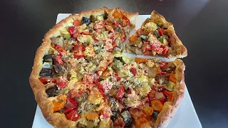 VEGETABLE SAVORY PIE with COURGETTES, PEPPERS and AUBERGINES!!!