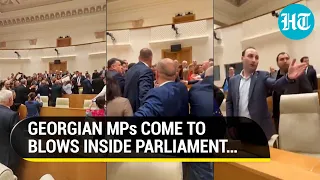 Brawl Inside Georgian Parliament; Protesters Clash With Cops Over ‘Russia-Style’ Bill | Watch