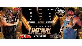 NGW Uncivil War 2: Monster's Ball Match TNA Star "The Monster" Abyss vs Corey Smith