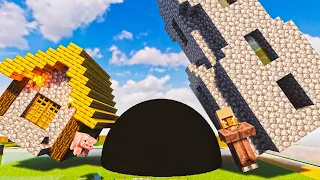 Minecraft Village Destroyed by Black Hole | Teardown