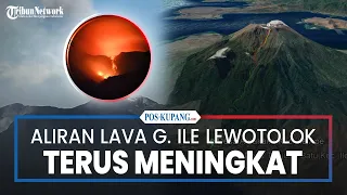 Aliran Lava Gunung Ile Lewotolok Meningkat, Lava Mengalir ke Desa Amakaka