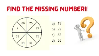 25 27 23 30 21 33 ? 36||a)19 b)22 c)32 d)35 Find the missing number| Circle Puzzle Reasoning||