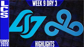 CLG vs C9 Highlights | LCS Summer 2020 W9D3 | Counter Logic Gaming vs Cloud9