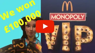 We spent 22£ on McDonalds monopoly and won £100,000 cash