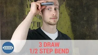 Awesome trick to play the 3 draw half step bend in tune - Harmonica Lesson