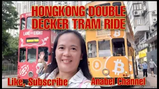 HONGKONG DOUBLE DECKER TRAM RIDE from view west bound from HAPPY VALLEY to KENNEDY TOWN.
