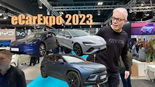 eCarExpo 2023 - Tesla Model 3 Highland, BYD Seal og Fisker Ocean... (Reklame for Dansk e-Mobilitet)