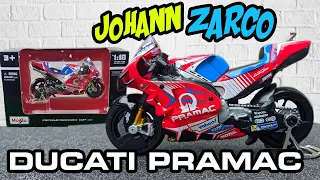 Diecast Miniatur Maisto MotoGP Ducati Pramac Johan Zarco Skala 1:18