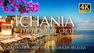 Exploring 💎 Chania Crete 🇬🇷 : A Walking Tour (With Captions) Through Beauty ▶  4K 60 FPS | 90 min