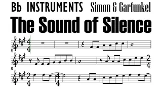 The Sound of Silence Bb Instruments Sheet Music Backing Track Play Along Partitura