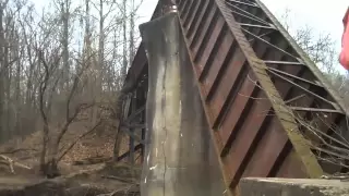 Mather Mine Fallen Railroad Bridge.  Mather, PA,  Abandoned railroad bridge