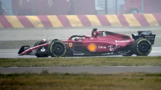 Ferrari F1-75 on track - filming day