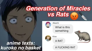 anime texts: kuroko no basket | Generation of Miracles vs Rats