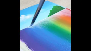 Rainbow Waterfall 😍🌈 #shorts #painting