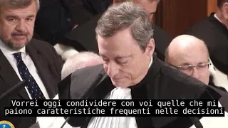 Università Cattolica, l’intervento di Mario Draghi in occasione del conferimento della Laurea...