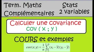 Stats à 2 variables-Calculer une Covariance-COURS et exemple-maths complémentaires et autres