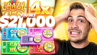 I DID A $21,000 SPIN ON CRAZY TIME THEN THIS TOP SLOT CAME IN!!!