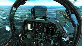 Harrier Vertical Carrier Landing in a Storm (DCS 4K 60fps)