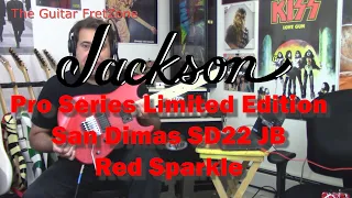 New 2020 Jackson Pro Series Limited Edition San Dimas SD22 JB Red Sparkle Guitar -  Demo/Review