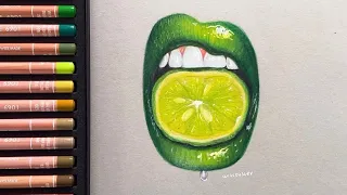 How to draw Lime lips tutorial | Artcoaster