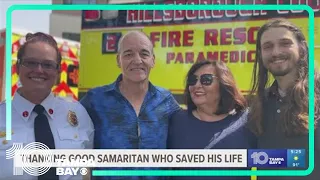 Heart attack survivor thanks good Samaritan who saved his life