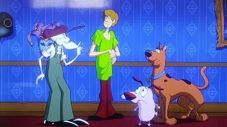 Eustace scares Courage Shaggy and Scooby scenes